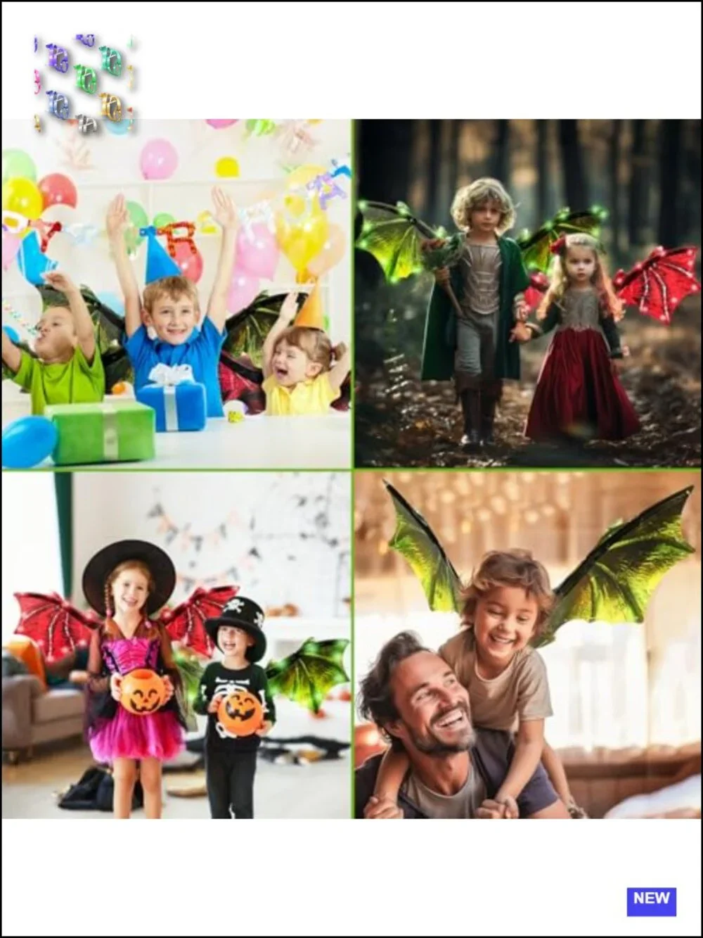 Electric Dragon Wings Costume with LED Light & Music Boys Girls Halloween